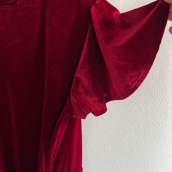 BHLDN Thrive Velvet MIDI Wrap Dress Blue Size Large NWT - Picture 12 of 16